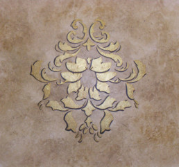 Faux stone walls, painted stone effect, stencilling, gilding, stone finish