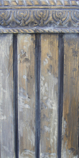Antiqued rustic verdigris patina, wooden wall panel, verdigris patina