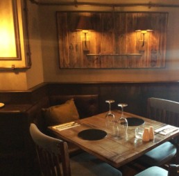 Vintage restaurant tables U.K, faux finishes London, specialist decoration London
