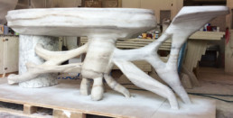 Sculpted tables, bespoke furniture U.K, decorative surfaces, hand crafted furniture