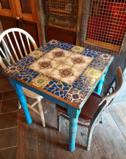 decorative surface finishes Ireland, specialist paint finishes UK, mosaic table