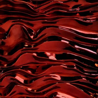 Bronze Mirror Finish to Handcrafted Wavy Wall Panel