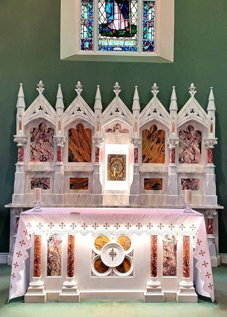 Church - Handcrafted Reardos With Marbled Finish And Gilding.