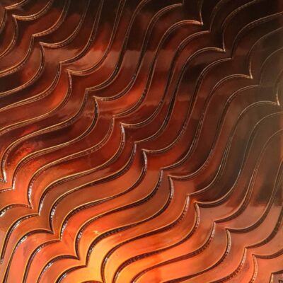 Copper Finish Wave Wall Panel