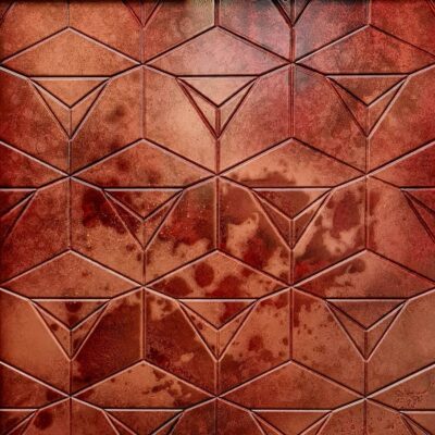 Copper Panels with Patina Bespoke Wall Panel
