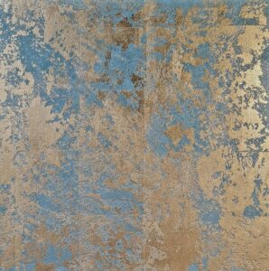 Gold and Blue Old Venetian or Polished Plaster Wall Finish