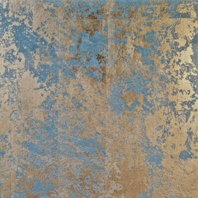 Gold and Blue Old Venetian or Polished Plaster Wall Finish