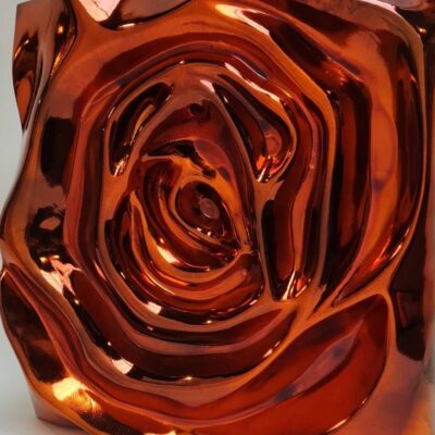Hand Sculpted Copper Rose Bespoke Wall Panel