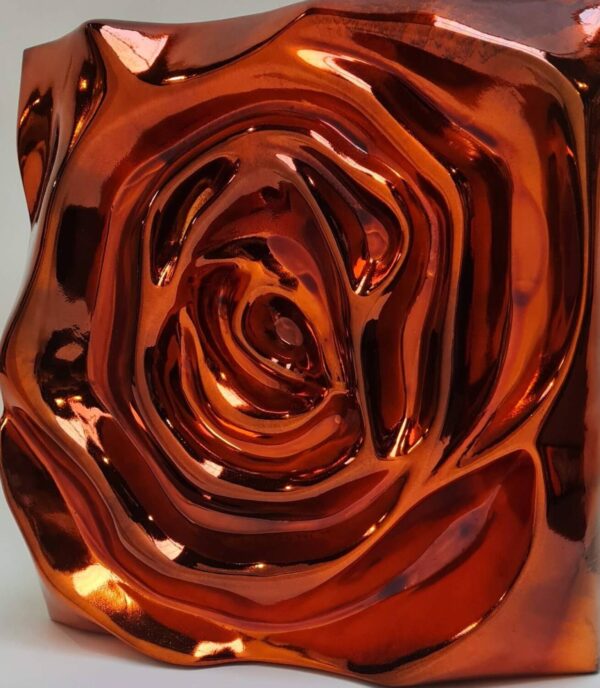 Hand Sculpted Copper Rose Bespoke Wall Panel