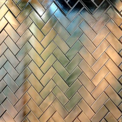 Herringbone Design Antique Mirror Finish Wall Panel