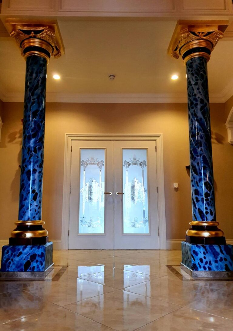 Marble - 24ct Gold Gilded And Marbled Pillars