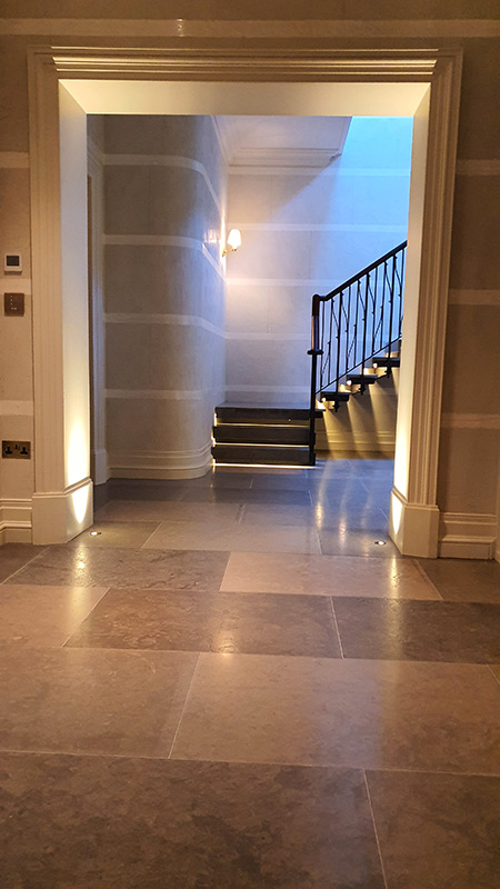 Venetian Plaster / Stucco Walls with Mirror Banding - Luxury Dublin Residence