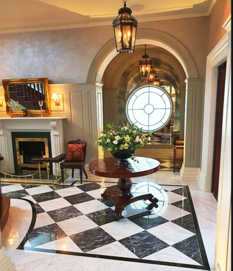 Venetian Plaster To Private Residence Wall And Large Antique Mirror Wall Insert