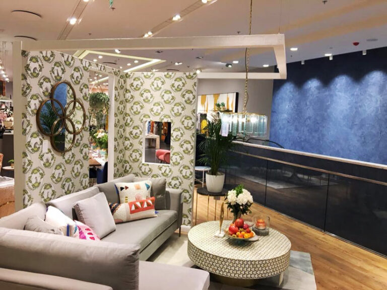 Polished plaster wall finish for shop interior Düsseldorf, Germany