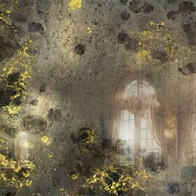 AM11 Luxury Distressed Gold Antique Mirror Glass
