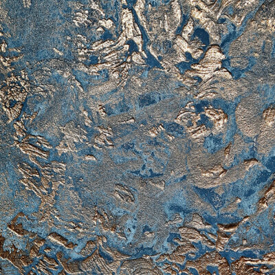 Blue And Gold Aged Venetian Plaster (No.40)